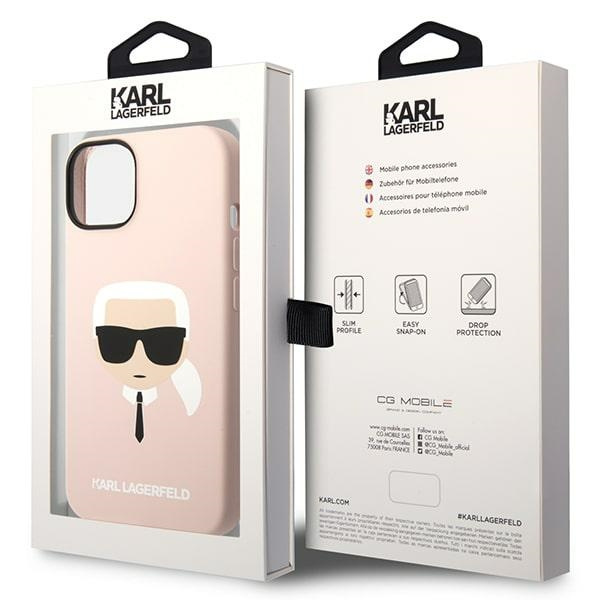 Karl Lagerfeld KLHCP14SSLKHLP iPhone 14 6.1" hartcase rosa/pink Silikon Karl`s Head
